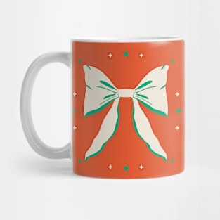 Pretty bow - green and orange Mug